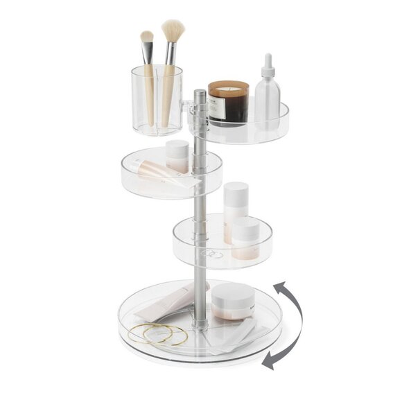 NWT Umbra • Pirouette Clear Rotating Customizable Cosmetic Makeup Tool Organizer - Picture 2 of 8